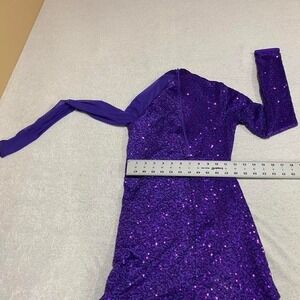 Weissman Purple sequin dance dress with long sleeves Size: SA. SKU715